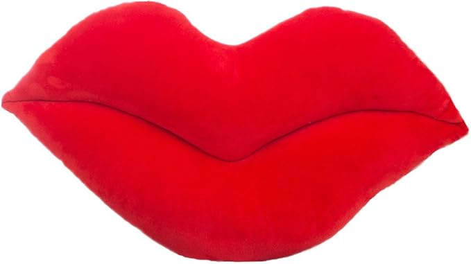 LEVINIS Red Lip Shape Throw Pillows Soft Velvet Decorative Reversible Pillow Cushion for Bed Couch Office 23.6 x 13.6 Inch