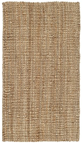 SAFAVIEH Area Rug 2x3 - Natural Fiber Collection - Natural Brown, Handmade Jute, Farmhouse Style, Chunky Textured Thick Pile (NF447A) - color: Natural, size: 2' x 3' (Rectangular)