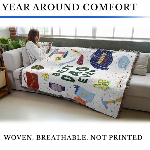 Pure Country Weavers Best Dad Ever Blanket - Gift Tapestry Throw Woven from Cotton - Made in The USA (72x54) - color: Best Dad Ever, size: 72x54