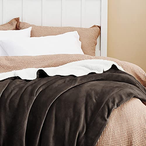 Bedsure GentleSoft Sherpa Fleece Throw Blanket for Couch, Non-Heated, Thick and Warm Throw for Women and Men, Soft Fuzzy Plush Blanket for Winter, Brown, 50x60 Inches - color: 05 - Brown, size: Throw (50" X 60")