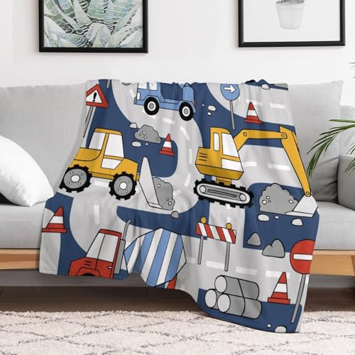Construction Truck Car Blanket,Children's Cartoon City Building Construction Vehicle Print Blanket for Couch Sofa Bed Decorative Gifts 30x40 - color: Blanket-14, size: 30"x40"