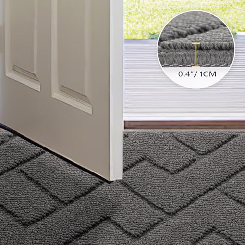 hicorfe Indoor Doormat,Front Back Door Mat Rubber Backing Non Slip Door Mats 47"x71" Absorbent Resist Dirt Entrance Doormat Inside Floor Mats for Entryway Washable Low-Profile (Grey) - color: Grey, size: 71" x 47" (Rectangular)
