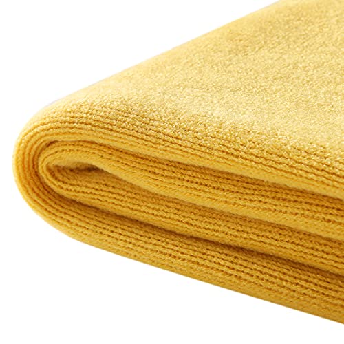 Homiest Decorative Knitted Throw Blanket with Fringe Soft & Cozy Tassel Blanket for Couch Sofa Bed (Yellow,50x60) - color: Yellow, size: 50" x 60"