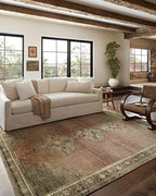 Loloi Magnolia Home by Joanna Gaines Sinclair Collection SIN-06 Clay/Tobacco 8'-6" x 11'-6", .25" Pile Height, Machine Washable, Area Rug - color: Clay / Tobacco, size: 8'6" x 11'6" (Rectangular)