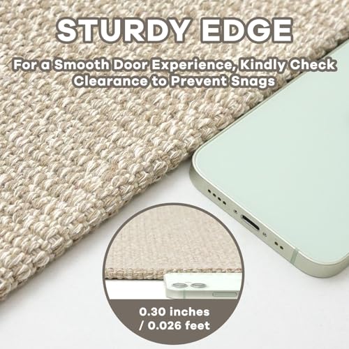 EARTHALL Washable Area Rug 4x6 Ft Non Slip Rugs for Entryway Braided Rubber Backed Bedroom Carpet Cotton Entry Rug Woven Floor Carpets for Bedroom Dining Room Living Room, Send/Beige - color: Sand/Beige, size: 4' x 6' (Rectangular)