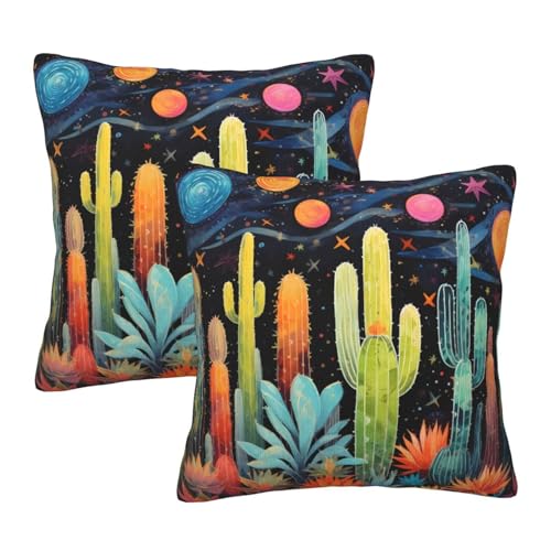 Cactus Pillow Cases 18x18 Set of 2 Tropical Plants Cactus Pillowcase Desert Green Succulent Prickly Pear Outdoor Decorative Throw Cushion Cases for Bedroom Living Room - color: Cactus, size: 18" x 18" (Pack of 1)