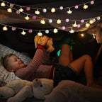 ChiRee 9.85Ft String Lights 20 Cute Pink Pompoms 20 LEDs Rose Fairy Lights Garland Battey Operated with Timer Flower Lights for Bedroom Kids Room Party Birthday Wedding Valentines Decorations - style: Pink-Rose