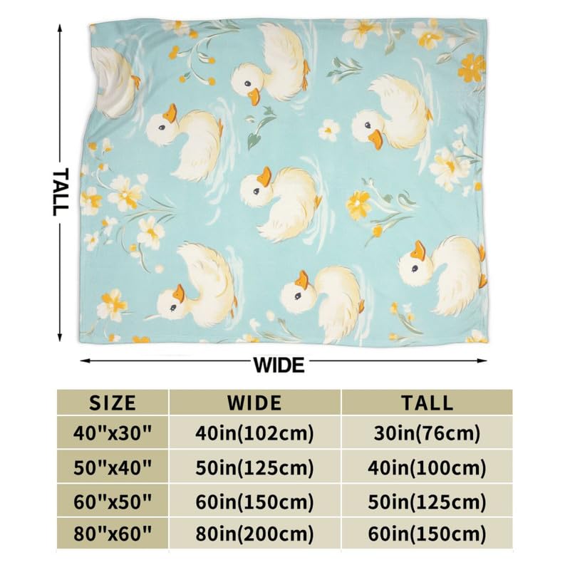 Duck Blanket Warm Plush Duck Flannel Throw Blanket Super Soft Fleece Cozy Fuzzy Ducks Stuffed Animal Blanket Gifts for Kids Teens Adults Room Decor 30"X40" - color: Duck, size: 30"X40"