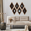 Sintuff 6 Pieces Gothic Wall Decor Boho Sun Moon Phases Wall Art Gothic Minimalist Stars Sun Hanging Wooden Home Decor Farmhouse Pediments for Gallery Living Bedroom Room(Moon) - style: Moon