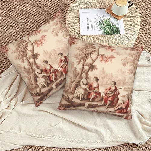 French Country Garden Vintage Throw Pillow Covers 18 X 18 Inch Set of 2 Pillow Cases Decoration Cushion Cover for Sofa Bedroom Living Room Outdoor - color: French Country Garden Vintage