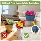 Self-Watering Hanging Planters with Water Level Window, 8/10 Inch Indoor Outdoor Hanging Plant Pots Includes Chain Hangers with Drainage Holes & Detachable Reservoir (Blue, 8+10 inch) - color: Blue