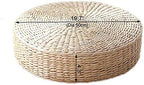 HUAWELL 2 Pack Tatami Floor Pillow Sitting Cushion Bigger Size,Round Padded Room Floor Straw Mat for Outdoor Seat (Dia: 19.7) - style: 19.7 Inch