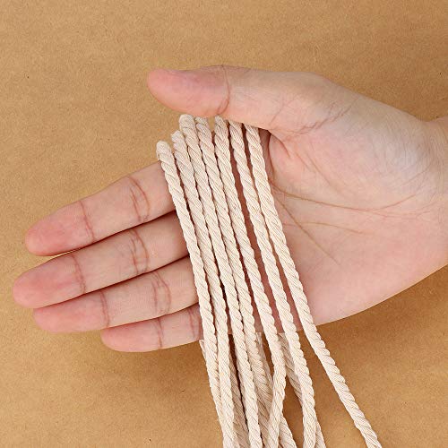Macrame Cord 4mm x 328Yards(984Feet),Natural Cotton Macrame Rope - 3 Strands Twisted Macrame Cotton Cord for Wall Hanging, Plant Hangers, Crafts, Gift Wrapping and Wedding Decorations - color: Natural Color, size: 0.16 in x 328 yd