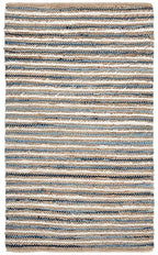 SAFAVIEH Cape Cod Collection Accent Rug - 3' x 5', Natural & Blue, Handmade, Braided Design, Ideal for The Living Room, Bedroom, Dining Room (CAP151M-3) - color: Natural/Blue, size: 3' x 5' (Rectangular)