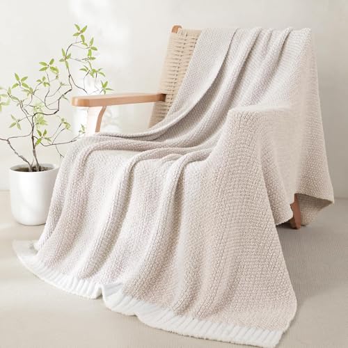 Whale Flotilla Knit Throw Blanket, Ultra Soft Warm Reversible Cozy Decorative Blankets for Couch Sofa and Bed, 50x60 Inch, Camel - color: Camel, size: 50x60 Inch