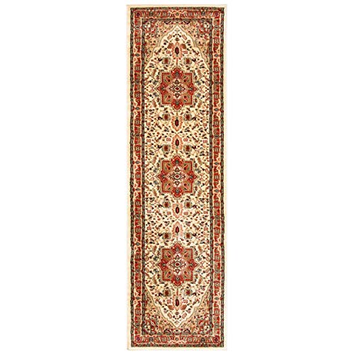 SAFAVIEH Lyndhurst Collection Runner Rug - 2'3" x 6', Ivory & Rust, Traditional Oriental Design, Non-Shedding & Easy Care, Ideal for High Traffic Areas in Living Room, Bedroom (LNH330R) - color: Ivory/Rust, size: 2'3" x 6' (Runner)