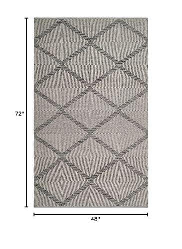 SAFAVIEH Montauk Collection Accent Rug - 4' x 6', Black, Handmade Cotton, Ideal for High Traffic Areas in Entryway, Living Room, Bedroom (MTK821D) - color: Black, size: 4' x 6' (Rectangular)