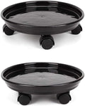 2Pcs Plant Caddy,Planter Pot Mover, Plant Pot Pallet Dolly Caster with Universal Wheels, Round Movable Planter Dolly Trolley Tray Pallet Outdoor Indoor Tree Flower Stand Planter (13 inch+2pcs+black)