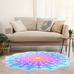 Large Microfiber Boho Mandala Beach Towel Round Bohemian Beach Blanket Hippie Indian Throw Blanket Beach Tapestry Thick Sand Free Quick Dry Yoga Picnic Mat Wall Decor Circle Tablecloth,59'',Aqua Blue - color: Aqua Blue Mandala
