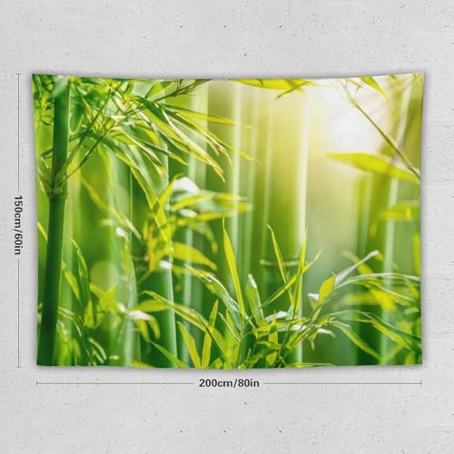 HZOHNAGO Bamboo Tapestry Bamboo Leaf Sunshine Nature Printed Wall Tapestry Painting Wall Hanging for Bedroom Living Room Dorm 80" W x 60" H - color: Bamboo-1, size: 80"L x 60"W
