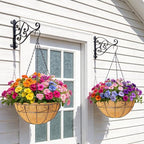 3 Pack 12 Inch Hanging Baskets for Plants Outdoor - Metal Hanging Planters for Outdoor Plants with Coco Liners - Heavy Duty Empty Hanging Flower Pots for Porch Patio Garden - size: 12 Inch