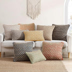 Boho Living 18x18 Beige Throw Pillow Covers Pillow Insert not Included - Boho Pillow Covers Only, Pack of 2 - color: Beige, size: (2) 18" x 18" Pillow Covers