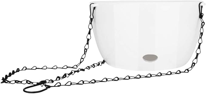 Sungmor Self Watering Hanging Planter for Indoor Plants, 9.4" & 11.2" 2-PACK Large White Plastic Hanging Basket, Garden Flower Pots with Hanging & Standing Design, Thickened Sturdy Drainage Plant Pots