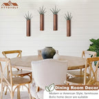 Wood Wall Planter with 20 pcs Artificial Eucalyptus, Modern Decor for Living Room Bedroom Bathroom Entryway, Farmhouse Boho Wall Vases for Dried Flowers and Faux Plants - 4 Pack