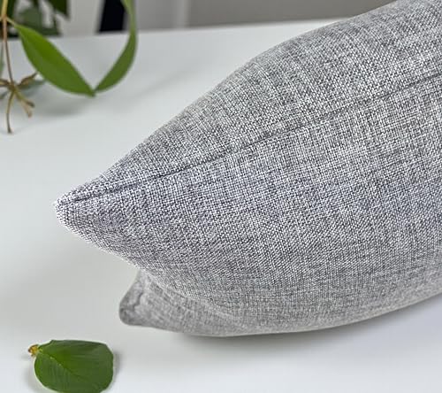 Aiking Home Imitation Burlap Lumbar Pillow Cover 12x18 Inch Vintage Faux Linen Rustic Natural Look, 1 Piece Elegance Farmhouse Style Accents Pillow Case for Indoor Use, Light Grey - color: Light Grey, size: 18" x 12" (Pack of 1)