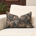 Yangest Flower Pillow Cover 12 x 20 Inches, Nature Chenille Rectangle Throw Pillow Cover Soft Luxury Neutral Accent Couch Pillow Cover for Living Room Bedroom, Black - color: Black, size: 20" x 12" (Pack of 1)