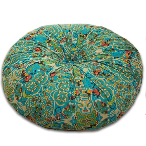 ELEFOCUS Blue Bohemian Seat Cushion,Indoor Boho Chair Cushions for Dining Chairs,Round Chair Pad,Decorative Seat Cushions for Kitchen Chairs(Blue Round A 21X21) - color: Blue Round a 21x21