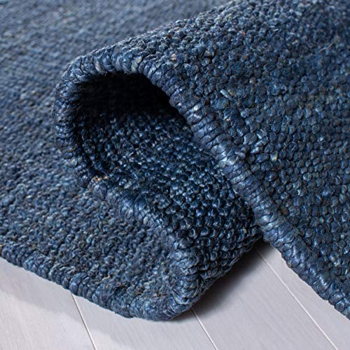 SAFAVIEH Natural Fiber Collection Runner Rug - 2'6" x 6', Navy, Handmade Boho Fringe Woven Jute, Ideal for High Traffic Areas in Living Room, Bedroom (NF368N) - color: Navy, size: 2'6" x 6' (Runner)
