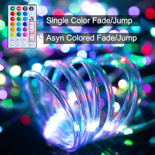 Minetom Color Changing Rope Lights: 72 Ft 220 LED Outdoor String Lights with Plug | Big Twinkle Lights for Bedroom Wedding Patio Garden Christmas Decor | 16 Colors - size: 72 FT Not Connectable