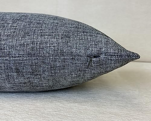 Aiking Home Imitation Burlap Lumbar Pillow Cover 14x26 Inch Vintage Faux Linen Rustic Natural Look, 1 Piece Elegance Farmhouse Style Accents Pillow Case for Indoor Use, Gray - color: Gray, size: 26" x 14" (Pack of 1)