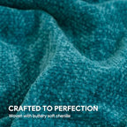 RECYCO Throw Blanket Soft Cozy Chenille Throw Blanket with Fringe Tassel for Couch Sofa Chair Bed Living Room (Teal, 50'' x 60'') - color: Teal, size: 50'' X 60''