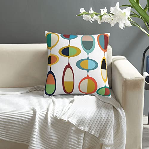 Mid Century Modern Square Pillow Case Throw Pillow Covers Decorative Pillowcase Cushion Cover with Car Couch Sofa Chair Bed Living Room 18x18 Inch - color: Mid Century Modern