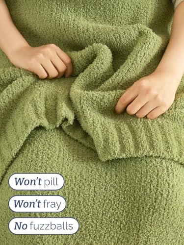 Sage Throw Blanket - Super Soft Throw for Couch, Bed, Sofa, Chair - Lightweight, Warm, Double Sided Knit - All Season Cozy, Fuzzy, Anti-Static Microplush Blanket for Women, Bedroom, Home Decor, 50x60 - color: 04 - Sage