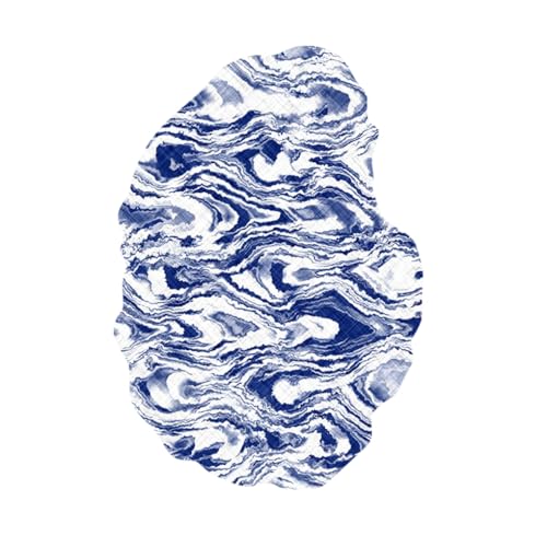Blue White Abstract Marble Texture Irregular Shaped Area Rug 2x3 Modern Washable Irregular Rugs for Living Room Bedroom Guestroom Soft Thin Faux Wool Carpet Funky Art Deco Office Nursery Floor Mat - color: A, size: 2x3