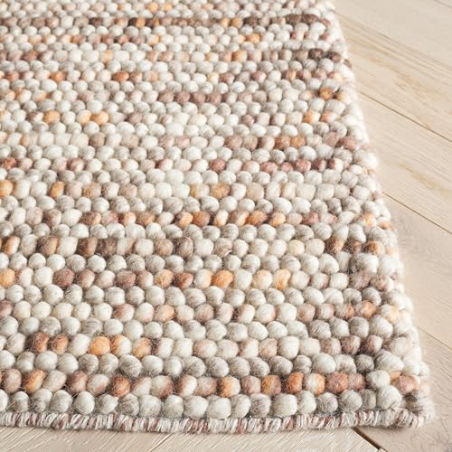 SAFAVIEH Natura Collection Runner Rug - 2'3" x 8', Dark Brown & Beige, Handmade Wool Blend, Textured Design, Ideal for Hallway, Bedroom, Foyer (NAT620E) - color: Dark Brown/Beige, size: 2'3" x 8' (Runner)