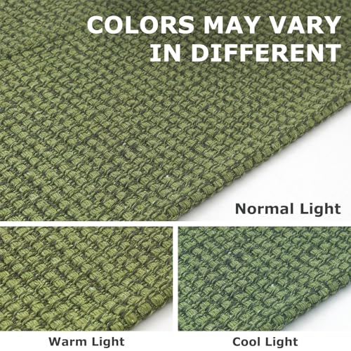 IOHOUZE Small Area Rug 2x3 Washable Woven Rugs for Entryway Non Slip Rubber Backed Front Door Rugs Indoor Doormat Throw Rug Floor Carpet for Entrance Kitchen, Olive Green/Earthy Green - color: Olive Green/Earthy Green, size: 2' x 3' (Rectangular)