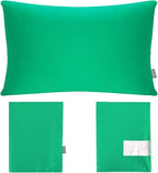 4-Pack 100% Cotton Lumbar Comfortable Solid Decorative Throw Pillow Case,Thmyo Rectangle Cushion Cover Pillowcase Sublimation Blank Pillow Covers DIY Throw Pillowcase(12x20inch/30x50cm, Bright Green)