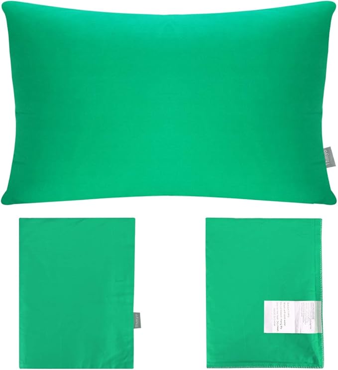 4-Pack 100% Cotton Lumbar Comfortable Solid Decorative Throw Pillow Case,Thmyo Rectangle Cushion Cover Pillowcase Sublimation Blank Pillow Covers DIY Throw Pillowcase(12x20inch/30x50cm, Bright Green)