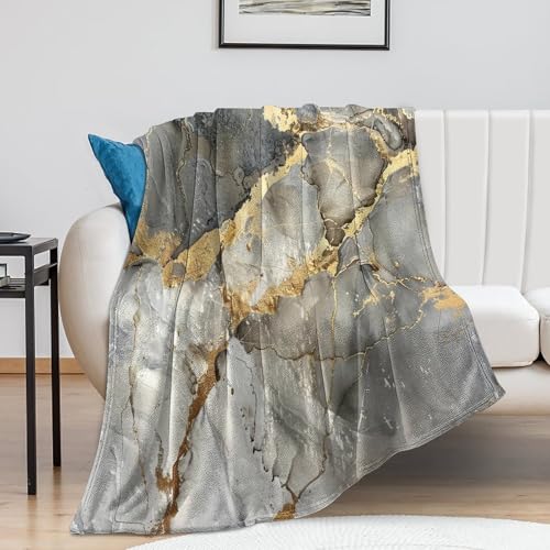 Modern Marble Blanket, Abstract Luxury Baroque Gold Grey Gradient Stone Veins Pattern Soft Warm Cozy Plush Flannel Covers for Livingroom Bedroom Couch Chair Camping Travel Home Decor Tapestry 30x40in - color: Abstract-24, size: 30W" x 40L"