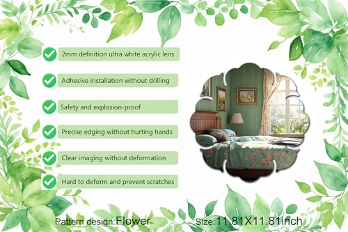 Flower Acrylic Mirror Anti-Scratch Unbreakable Shatterproof HD Tempered Wall Decorative Mirrors for Home Children's Rooms Kindergarten Themed Restaurant(Flower 5,11.81"x11.81") - color: Flower 5
