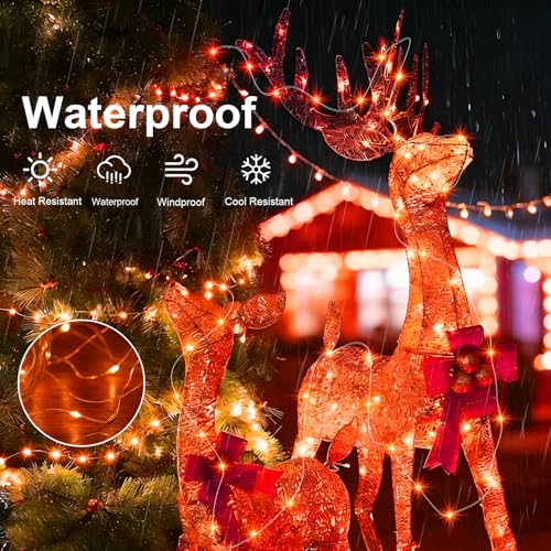 AIKEI 6 Pack LED Fairy Lights with Timer Battery Operated, Mini String Lights with Remote Waterproof 7ft 20 Led Firefly Starry Lighting for Wedding Party Bedroom Garden Christmas Decoration Orange - color: Orange, size: 6PCS-REMOTE