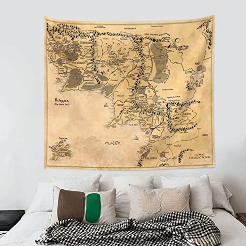 IMZEUSYEP Middle Retro Earth Map Tapestry Vintage Wall Hanging Wall Decor Decorative Wall Tapestries Durable Wall Art Decoration 3D Print Tapestry for Dorm Living Room Bedroom 50x60 Inch - size: 60"L x 50"W