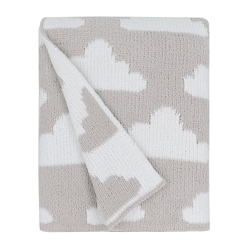 Living Textiles Grey Clouds Chenille Soft Baby Blanket Reversible Premium Cozy Fabric for Best Comfort - for Infant,Toddler,Newborn,Nursery,Boy,Unisex,Throw,Crib,Stroller,Gift, Grey Clouds 40x30 - color: Grey Clouds