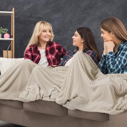 Buryeah 12 Pcs Flannel Throw Blanket Bulk 50 x 60 in Sleepover Blanket Outdoor Wedding Throw Lightweight, Oeko-tex Standard 100 Certified for Sofa Homeless Gifts (Khaki) - color: Khaki