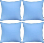 4-Pack 100% Cotton Comfortable Solid Decorative Throw Pillow Case,Thmyo Square Cushion Cover Pillowcase Sublimation Blank Pillow Covers DIY Throw Pillowcase for Sofa(20x20 inch/ 50x50cm,Sky Blue)