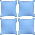 4-Pack 100% Cotton Comfortable Solid Decorative Throw Pillow Case,Thmyo Square Cushion Cover Pillowcase Sublimation Blank Pillow Covers DIY Throw Pillowcase for Sofa(26x26 inch/ 66x66cm,Sky Blue)